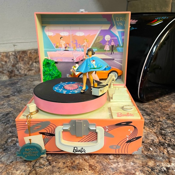 Barbie Toys Vintage Enesco Barbie Music Box Record Player Lets Go